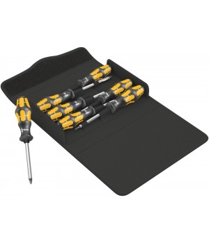 900/7 Kraftform Set 1 Набор отвёрток силовых, в чехле, 7 пр., PH 1x80/2x100, TORX TX 20/25, SL 0.8x4.5/1.0x5.5/1.2x7.0 Wera WE-137811