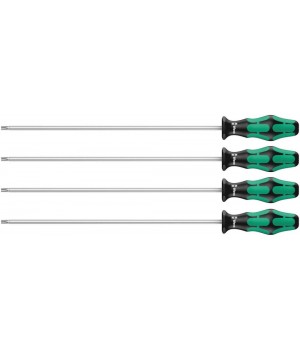 367/4 TORX HF Kraftform Plus Набор отвёрток, с фиксацией, длинных, 4 пр., TX 20x300/25x300/27x300/30x300 Wera WE-028074