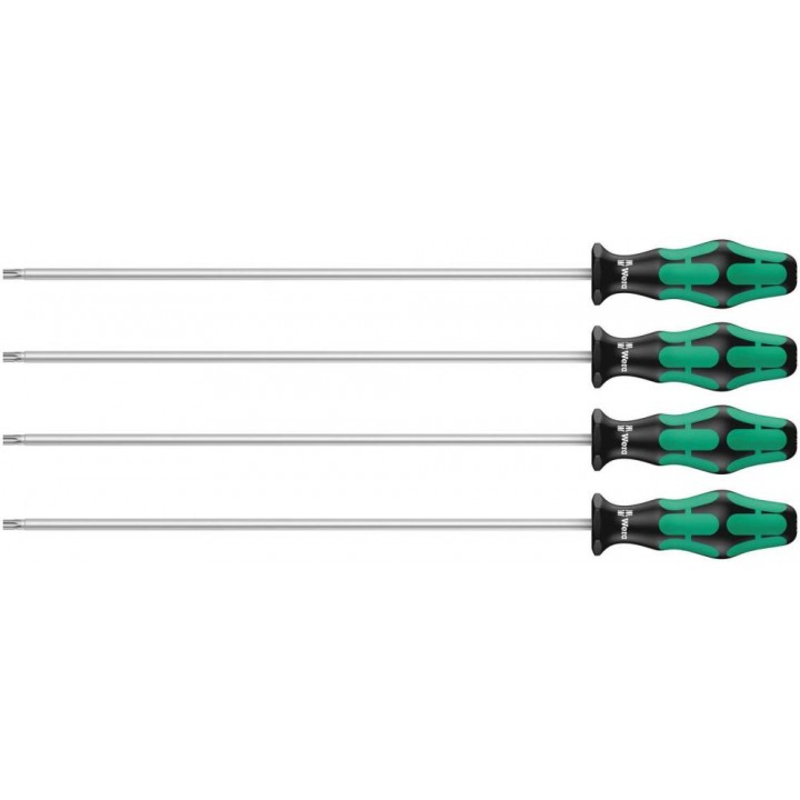 367/4 TORX HF Kraftform Plus Набор отвёрток, с фиксацией, длинных, 4 пр., TX 20x300/25x300/27x300/30x300 Wera WE-028074